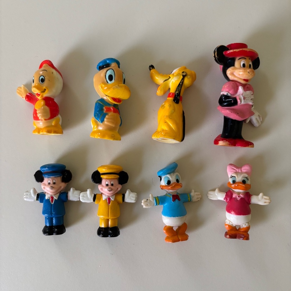 Vintage Disney Action Figures Minnie, Mickey, Daisy, Donald Duck, Pluto, Huey